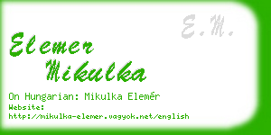 elemer mikulka business card